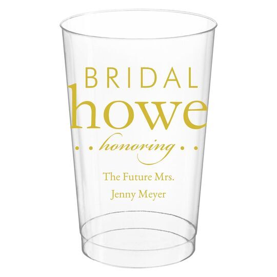 Bridal Shower Honoring Clear Plastic Cups